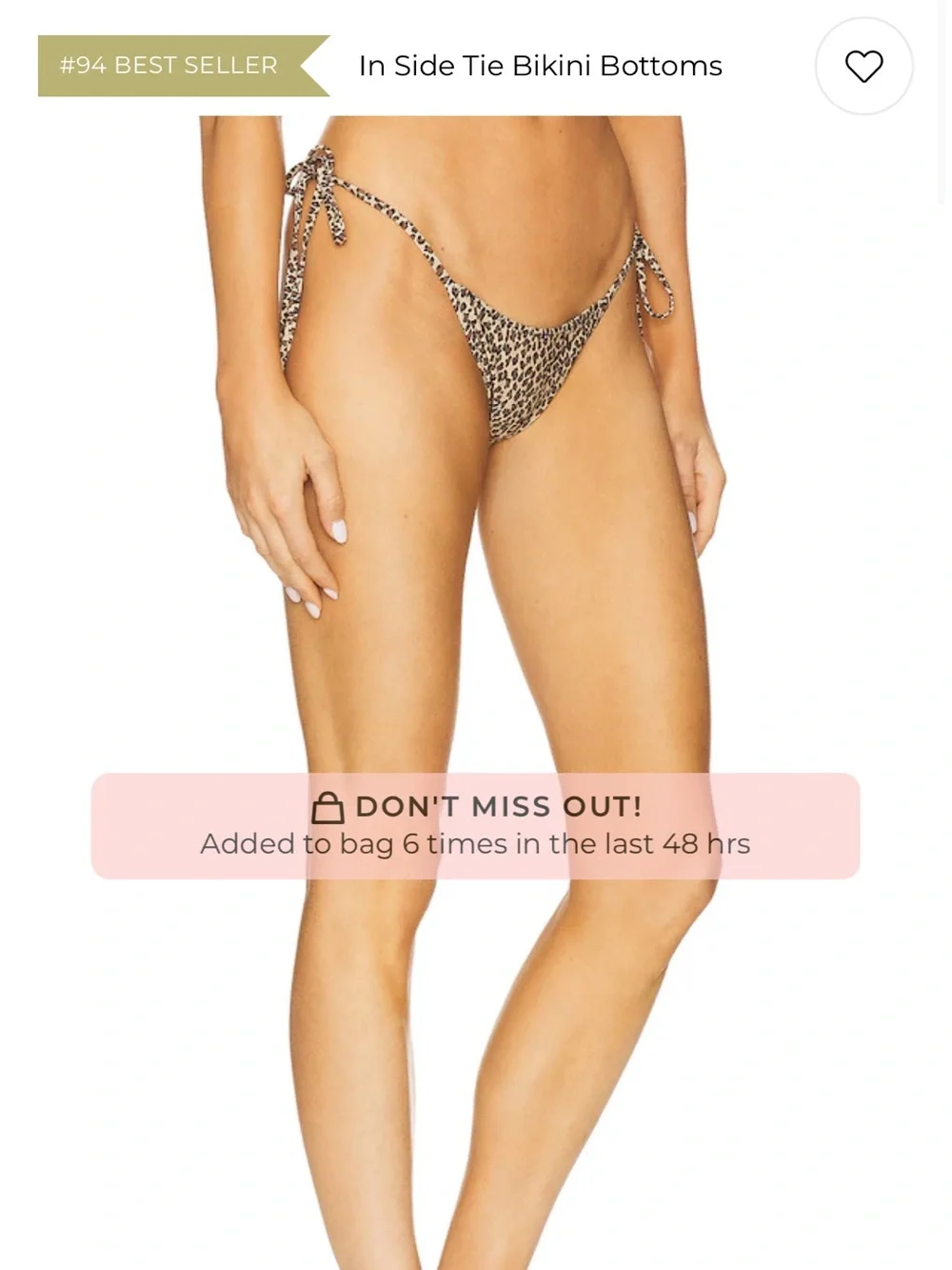 Frankie's Bikinis Leopard Side Tie Bikini Bottoms - Tan, Black